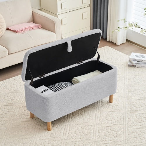 Storage Ottoman And Entryway Bench GREY